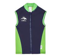 Konfidence Warma Kids Wetsuit Top - UV Protection Rash Vest Made from e-Flex Material with Recycled Plastic (Navy/Lime, 8-10 Years)