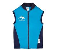 Konfidence Warma Kids Wetsuit Top - UV Protection Rash Vest Made from e-Flex Material with Recycled Plastic (Cyan/Navy, 6-7 Years)
