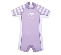 Konfidence Warma Swimsuit - Eco Swimming Costume Made with e-Flex Using Recycled Plastic - Regulates Temperature - 50+ UV Protection (Breton Lilac, 4-5 Years)