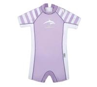 Konfidence Warma Swimsuit - Eco Swimming Costume Made with e-Flex Using Recycled Plastic - Regulates Temperature - 50+ UV Protection (Breton Lilac, 4-5 Years)
