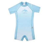 Konfidence Warma Swimsuit - Eco Swimming Costume Made with e-Flex Using Recycled Plastic - Regulates Temperature - 50+ UV Protection (Ombre Blue, 4-5 Years)