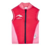 Konfidence Warma Kids Wetsuit Top - UV Protection Rash Vest Made from e-Flex Material with Recycled Plastic (Pink/Ruby, 8-10 Years)