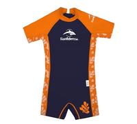 Konfidence Warma™ Wetsuit - Kids Premium Ultra Flexible e-Flex™ Wetsuit for Warmth & Comfort - UVPF 50+ Swimwear for Children For Beach, Holidays & Pools (Maui Orange/Navy, 6-7 Years)