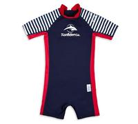 Konfidence Warma™ Wetsuit - Kids Premium Ultra Flexible e-Flex™ Wetsuit for Warmth & Comfort - UVPF 50+ Swimwear for Children For Beach, Holidays & Pools (Hamptons Blue Stripe, 4-5 Years)