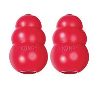 KONG Classic Stuffable Dog Toy - Fetch & Chew, Treat-Filling & Erratic Bounce - Durable Natural Rubber - Small Dogs (Pack of 2)