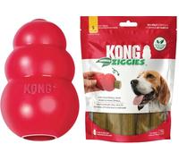 KONG Classic Toy and Enhanced Ziggies Treats Combo, for Small Dogs