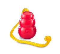 KONG® Classic with Rope - rubber dog toy with rope, red