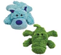 KONG Cozie Ali The Alligator Plush Dog Toy and Medium Cozie Baily The Blue Dog Toy Bundle