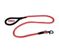 KONG Dog Lead in 1.5 m Length for Medium Dogs up to 30 kg, Size M, Running Lead with Reinforced Hand Strap, High-Quality Rope Lead in Red, Robust Lead for Dogs
