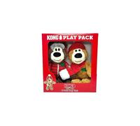 KONG Dog Toys 2 Pack Wild Knots Bear Soft Durable Plush with Squeaker and Internal Knotted Rope Minimal Stuffing Play Pack Gift Box for Dogs