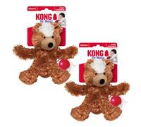 KONG Dr. Noyz Teddy Bear Dog Toy 2-Pack - Removable Squeaker, Extra Squeaker Included, Minimal Stuffing for Less Mess, Soft & Cuddly Plush Toy