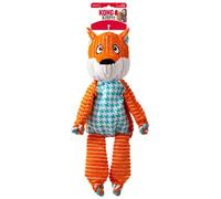 KONG Floppy Knots - Durable No-Stuffing Squeaky Rope & Plush Dog Toy - for Teething, Playing (Fox, Extra Large)