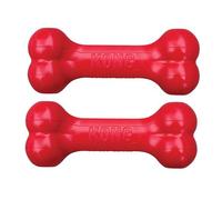 KONG Goodie Bone - Classic Durable Natural Rubber Dog Bone, Supports Mental Engagement - Treat Dispensing - Red - for Small Dogs (Pack of 2)