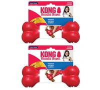 KONG Goodie Bone - Treat Dispensing Natural Rubber Bone - Red - for Large Dogs (2 Pack)