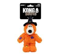 KONG Halloween Wild Knots Witch Bear Dog Toy - Rope and Plush Squeaky Toy, Orange, Small/Medium