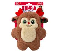 KONG Holiday Snuzzles Dog Toy - Plush Seasonal Characters, Full-Body Squeaker, Soft Holiday Cuddle Toy for Indoor Play (Reindeer, Medium)