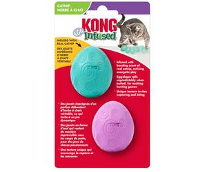 KONG Infused Catnip Egg Spring/Easter Cat Toy - Wobbling & Rolling Catnip-Infused Toy for Engaging Play | Durable for Solo & Multi-Cat Fun