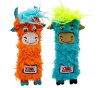 KONG Kickeroo Highland Cow Cat Toy - Plush Catnip Toy with Crinkle Sound & Fluffy Tail - Assorted Colors (2 Pack)