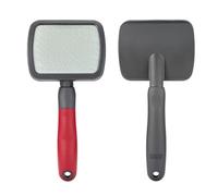 KONG Large Slicker Brush - Removes Loose Hair, Reduces Shedding, Comfortable Non-Slip Grip, Long Metal Pins, for Medium to Large Dogs with Medium to Long Coats, Red/Gray