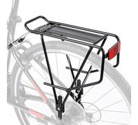 KONG MING CAR Universal Bicycle Pannier Rack with Side Rails for Saddle Bags, Lightweight Aluminium Bicycle Rear Pannier Rack for 26-29 Inches, 27 kg Load Capacity (H673-V/Internal Disc)
