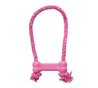 KONG Puppy Goodie Bone with Rope - Natural Rubber Bone with Cotton Rope - Teeth Cleaning Chew Toy for Growing Puppies - for XS Puppies - Pink