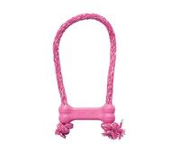 KONG Puppy Goodie Bone with Rope, Natural Rubber, for XS Puppies, Pink | KONG Natural Rubber Bone with a Cotton Rope for Teeth Cleaning & Engaging Chew Play for Growing, Teething Puppies