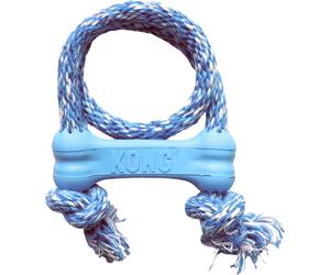 KONG Puppy Goodie Bone with Rope Teething Rubber Dog Toy Extra Small Puppies