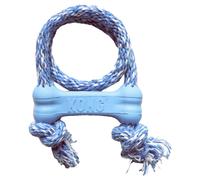 KONg - Puppy goodie Bone with Rope - Teething Rubber Teeth cleaning Dog Toy - for X-Small Puppies - Blue