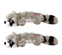 KONG Scrunch Knots 2 Pack Dog Toy - Stuffing-Free Plush with Internal Knotted Ropes & Squeaker - Durable Tug & Chew Toy (Raccoon, Medium/Large)