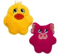 KONG Snuzzles Kiddos Mini Extra Small Dog Toy - Soft Plush Squeaky Toy for Small Dogs & Puppies (Duck/Pig Combo)