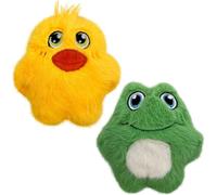 KONG Snuzzles Kiddos Mini Extra Small Dog Toy - Soft Plush Squeaky Toy for Small Dogs & Puppies (Frog/Duck Combo)