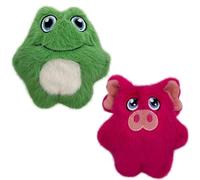KONG Snuzzles Kiddos Mini Extra Small Dog Toy - Soft Plush Squeaky Toy for Small Dogs & Puppies (Frog/Pig Combo)