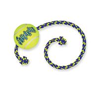 KONG - Squeakair Ball with Rope - Dog Toy Premium Squeak Tennis Balls, Gentle on Teeth - For Medium Dogs