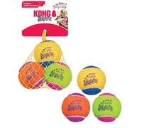 KONG - SqueakAir Birthday Balls (3 Pack) - Durable Non-Abrasive Fetch Toy with Built-in Squeaker, Assorted Colors (2 Packs)