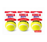 KONG Squeakair Pack of 3 Medium Durable Tennis Balls Bright Yellow SameDayDisp