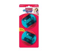 KONG - Squeezz Action Ball Red - Multi Textured Squeaker Interactive Fetch Toy - For Large Dogs