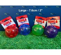 KONG Squeezz Ball Dog Toy - Medium & Large - Squeaker Dog Ball - Choose Colour