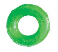 KONG - Squeezz Ring - Strong Squeaky Dog Toy bounces and squeaks even if punctured - For Large Dogs (Assorted Colors)