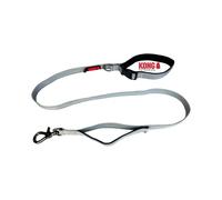 KONG Traffic Safe Dog Lead I Grey I Dog Lead with Reflective Elements I Lead with Two Hand Loops I Running Lead with Robust Carabiner Hook I Length 1.5 m I Width 14 mm Size L