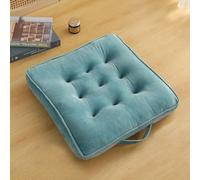 Kongdson Floor Cushion Square Indoor Garden Dining Chair Booster Seat Pad, Soft Velvet with Supportive 8cm Thick Cotton Chair Booster for Car Seat Sofa (50x50x8cm,Blue)