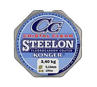 KONGER Crystal Clear Fluorocarbon Coated Fishing Line 0.12 - 0.50 mm / 150 m, Super Strong Monofilament -, transparent, 0,14mm / 3,40kg