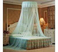 KongEU Princess Bed Canopy Elegant Lace Dome Mosquito Net Round Hoop Bed Canopy Queen Size Bed with Butterflies,Blue
