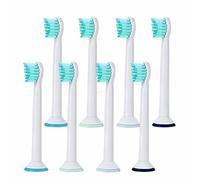 KongKay Replacement Mini Brush Heads Compatible for Philips Electric Soni-Care Toothbrush, 8 Pieces Generic HX6024 Toothbrush Heads for FlexCare, HealthyWhite, EasyClean, PowerUp Series2