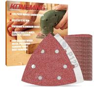 KONGMING 120 PCS Mouse Sander Pads Grit 120 Sanding Pads 6 Hole Hook and Loop for Multi Electric Sander