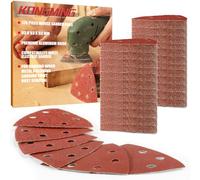 KONGMING 120 PCS Mouse Sander Pads Grit 40 60 80 120 240 400 Sanding Pads 6 Hole Hook and Loop for Multi Electric Sander