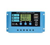 KONGMM Solar Charge Controller, MPPT 10A 20A 30A Solar Charge Controller 12V 24V Solar Panel Controller For 100W 200W 300W 400W Solar Panel for Lead-acid/Lithium(PWM 20A)