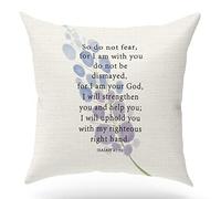 KongMoTree Bible Verse Throw Pillow Case, Blessing Gift, Scripture Art, Scripture Sayings, Bible Quote, Isaiah 41:10, Church Gifts, Sofa Bed Living Room Porch Decoration, 18x18 Inch(GMS753)