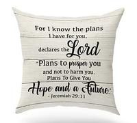 KongMoTree Christian Gift, Scripture Art Throw Pillow Cover Cushion Case, Christian Decor, for I Know The Plans I Have for You, declares The Lord. Jeremiah 29:11, Church Gifts, 18 x 18 Inches