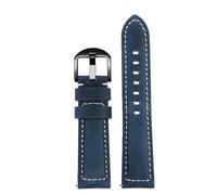 KONGNY 20/22/24/26mm Leather Strap Suitable Quick Release Casual Watch Band Accessories, Blue02, 26mm