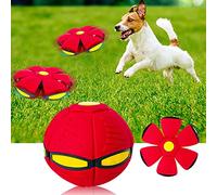 KONGNY 2023 Flying Saucer Ball for Dogs Toy,Dog Pet Toy Flying Saucer Ball UFO Doggo Ball Large Small Dog Balls Toy Dog Frisbee Scooby Doo Dog Ball(Red)